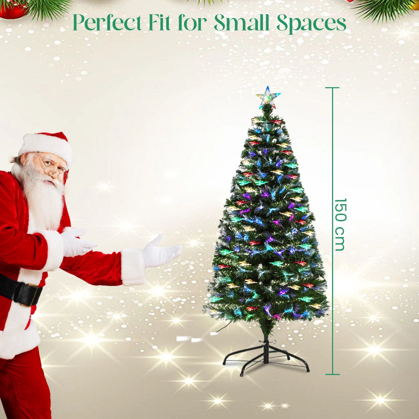 Christmas Tree Fibre Optic Artificial Colour Changing Xmas decor 4FT 5FT
