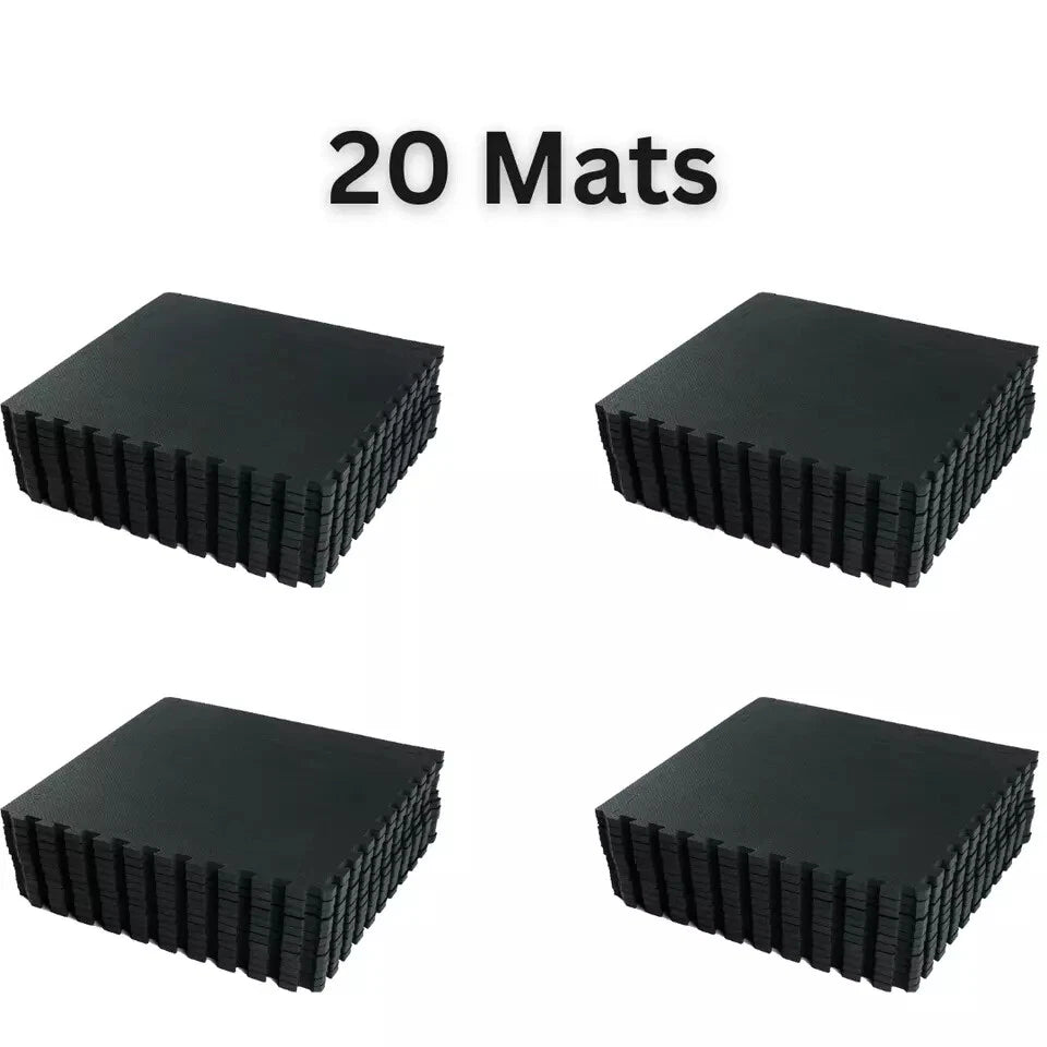 Yoga Tiles Mat Gym Thick Flooring Interlocking Floor Mats Soft Foam 60x60cm