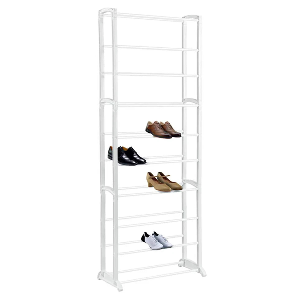 10 Tier Shoe Rack Stand Footwear Organiser Storage Metal Shelf 30 Pairs Unit