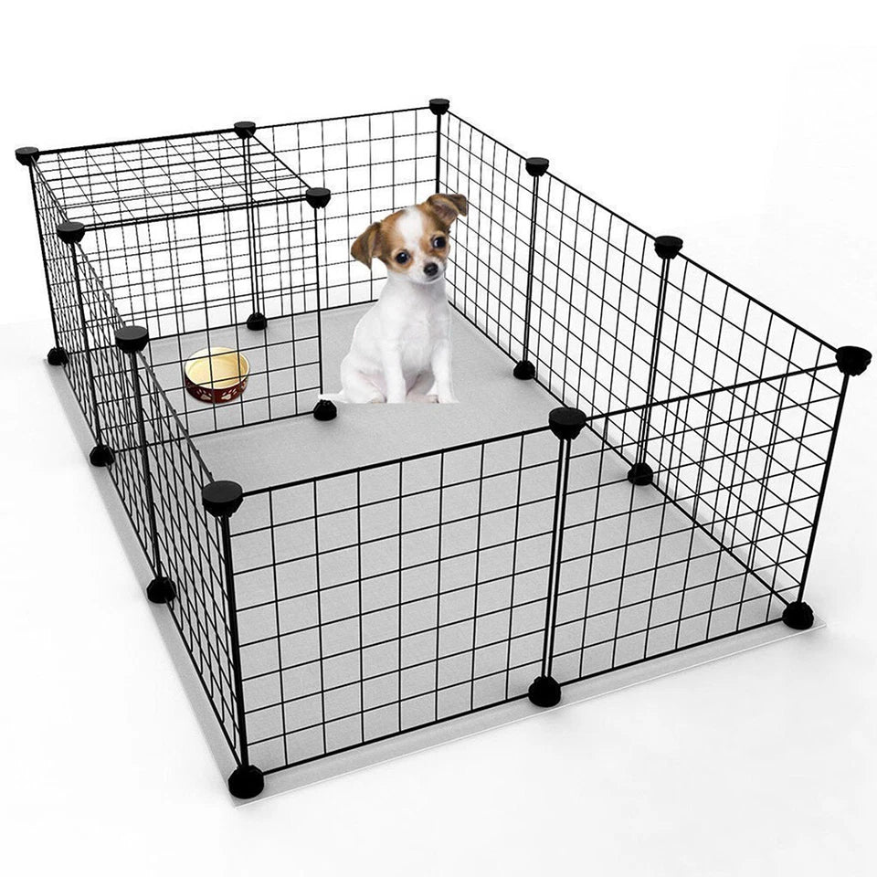 12 Panel Pet Playpen Metal Puppy Dog Small Animals Cage Run Fence Indoor Outdoor
