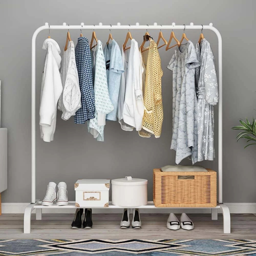 Heavy Duty Metal Clothes Rail Rack Garment Hanging Display Stand Storage Shelf