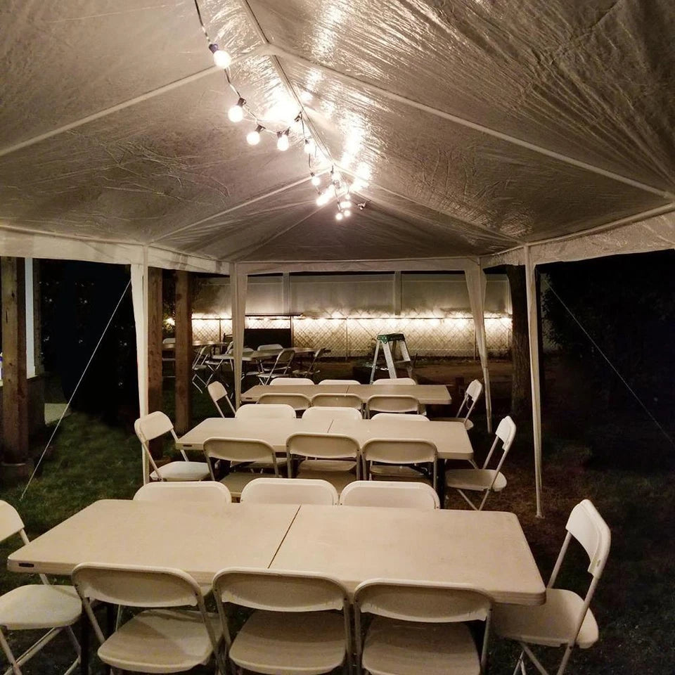3x6M Gazebo Marquee Party Tent With 6 Sides Garden Patio Outdoor Canopy White UK
