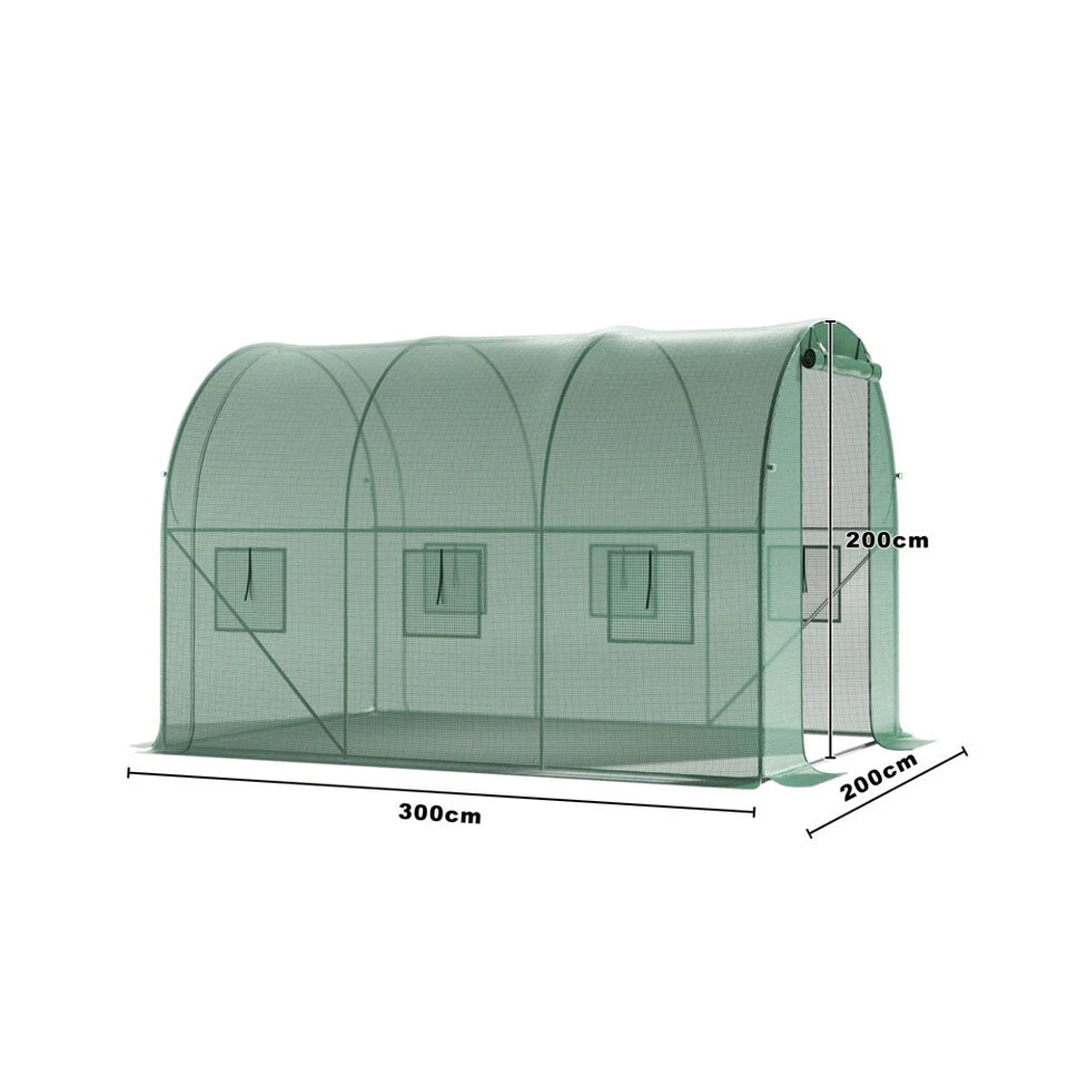 Walk-in Greenhouse Galvanised Frame Polly Tunnel Patio Garden Outdoor Polytunnel