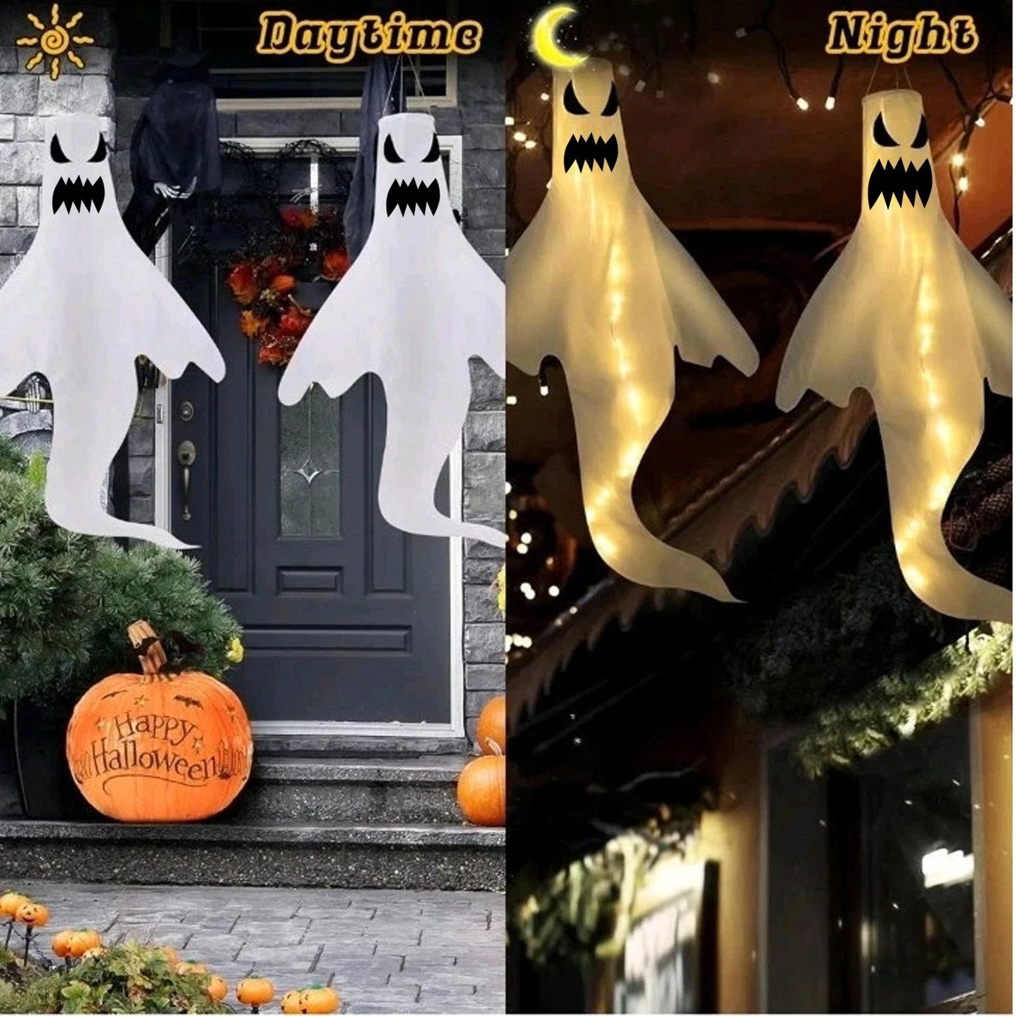 4X Halloween LED Light Ghost Outdoor Decors Garden Prop Party Hanging Decor
