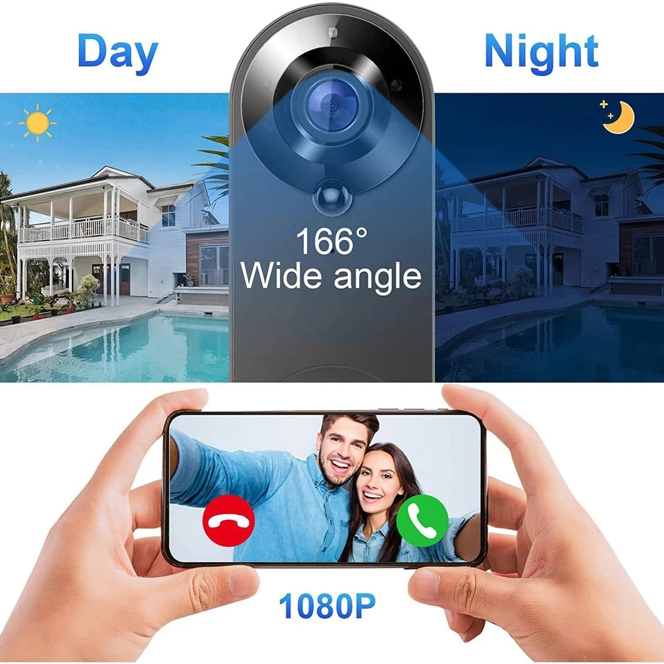 1080P Wireless Video Doorbell with Two - Way Audio Motion Detect & Night Vision HD