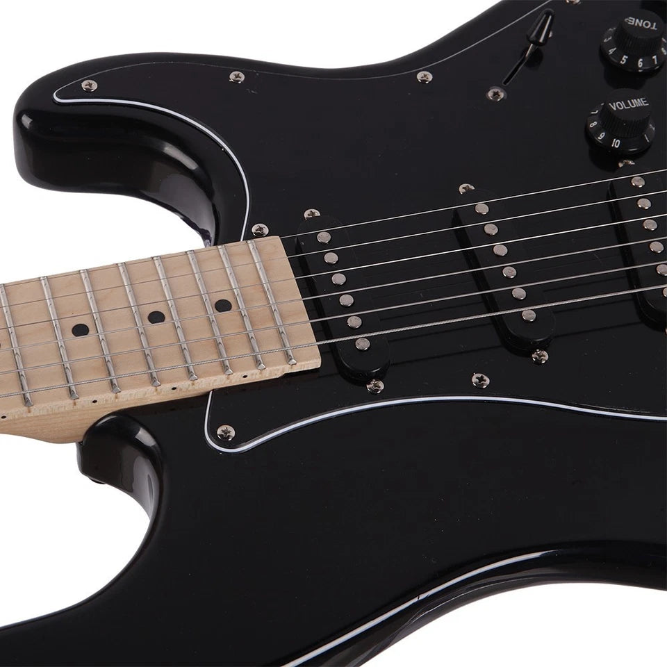 Glarry GST Electric Guitar W/ Pickguard 3 Single Pickup Bag Strap Wire Plectrum