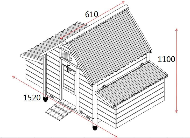CHICKEN COOP RUN HEN HOUSE POULTRY ARK HOME NEST BOX COOPS RABBIT HUTCH PLASTIC