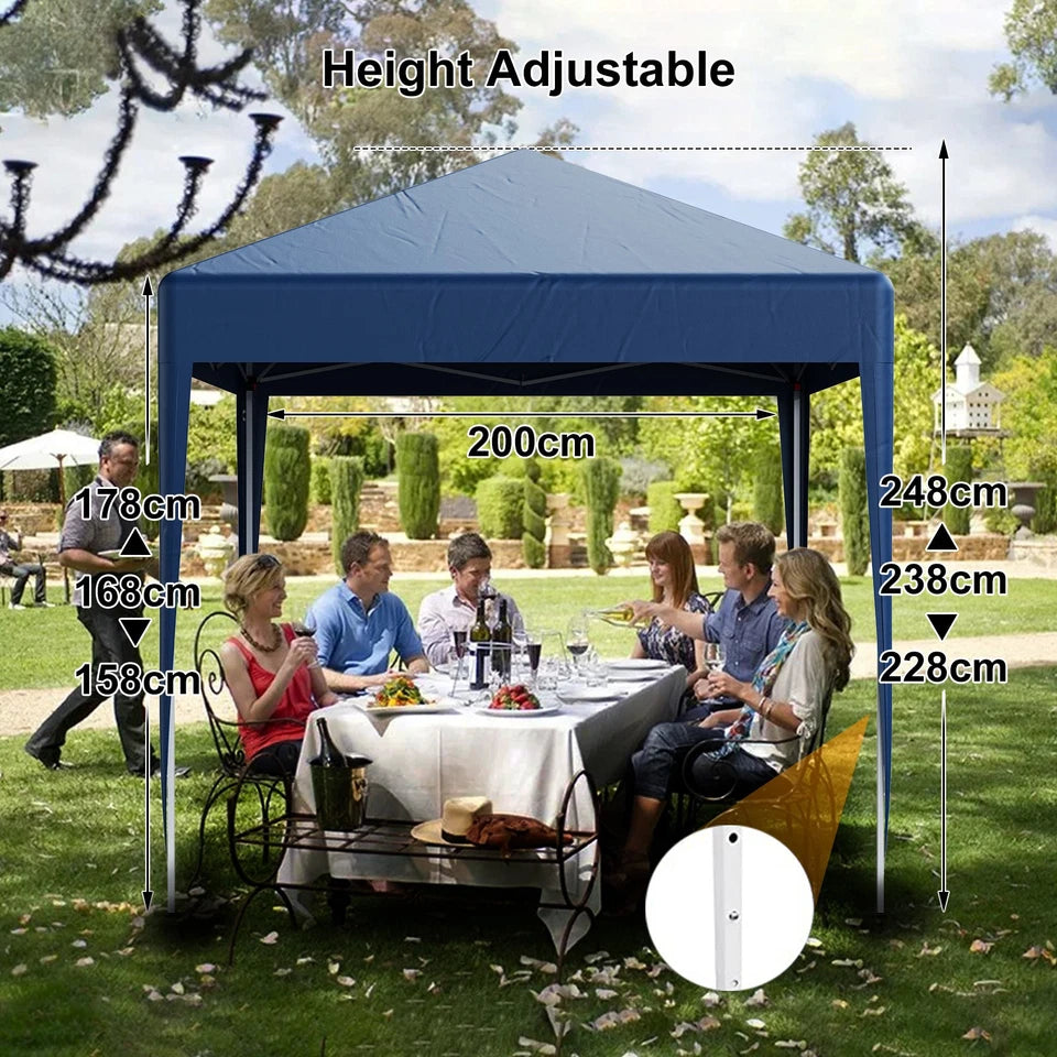 2X2M Pop-up Gazebo with 4 Sides Outdoor Garden Canopy Party Tent