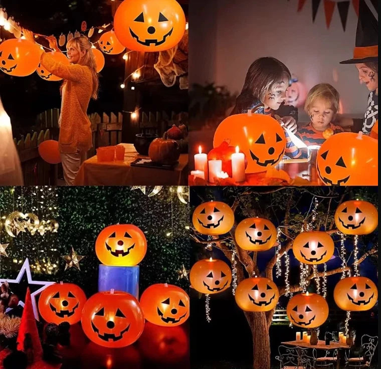 5PCS Halloween Decoration Inflatable Pumpkin with LED Lights Party Light Garden
