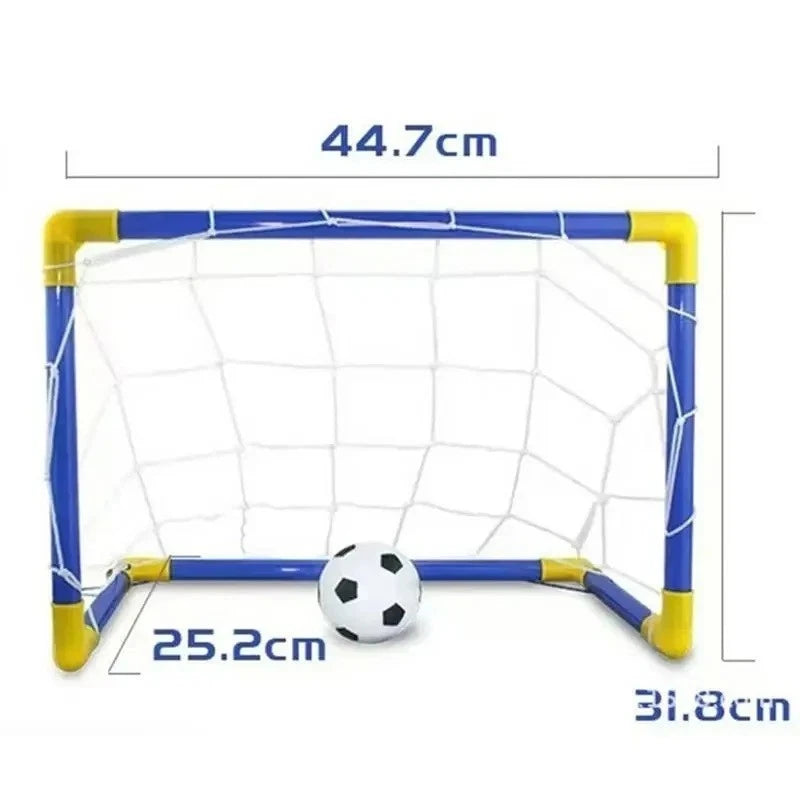 2 x Childrens Football Soccer Goals, Ball, Pump Posts & Nets Indoor Outdoor Set