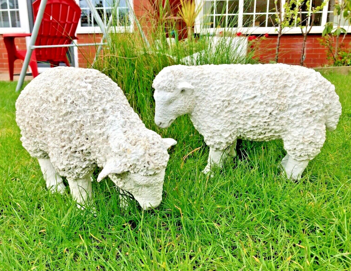 Spring Lamb Garden Ornament Resin Laying Down Sheep Statue Farmyard Gift Garden