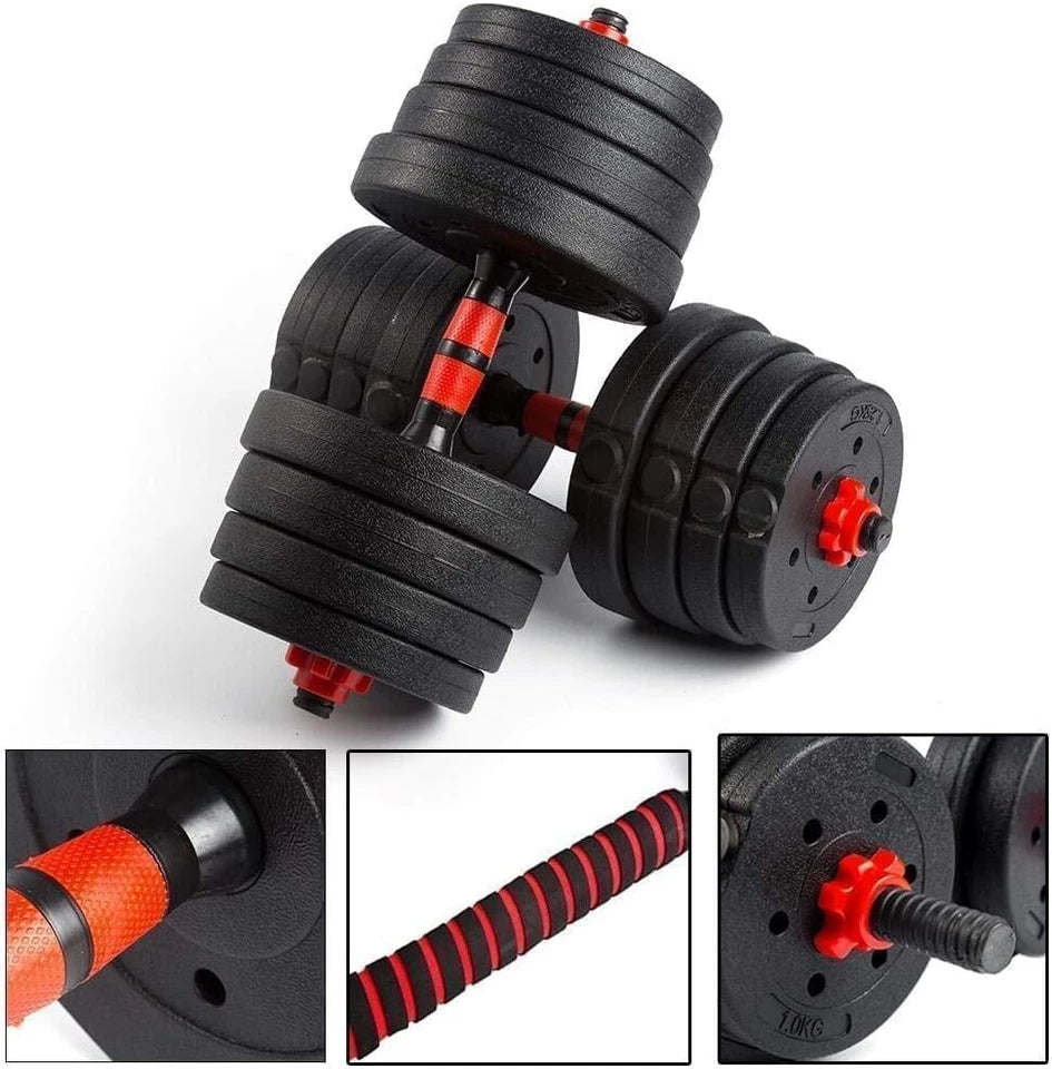 20kg Dumbbells Barbell Set with Connecting Rod