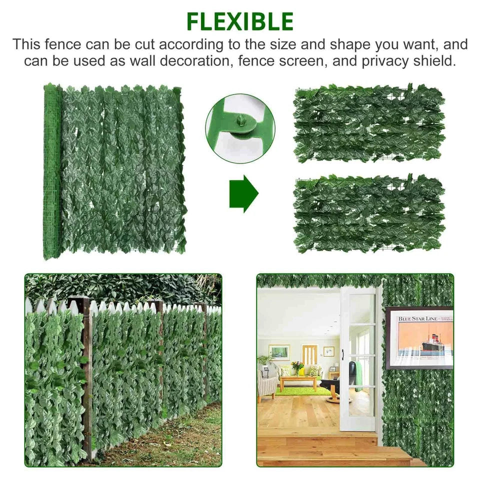 3M Artificial Garden Fence Hedge Ivy Leaf Wall Privacy Balcony Screening Trellis