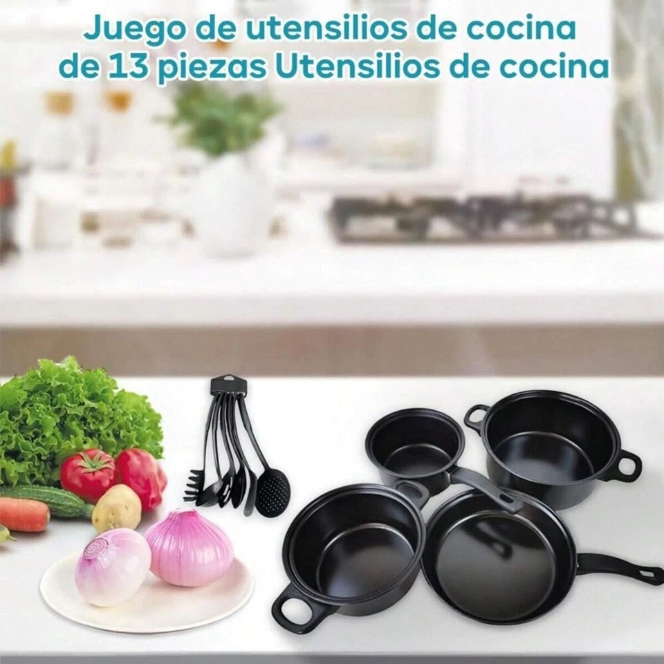 13pcs Cookware Set Pan Pot Non Stick Saucepans Frying Pan Cookware Set Glass Lid