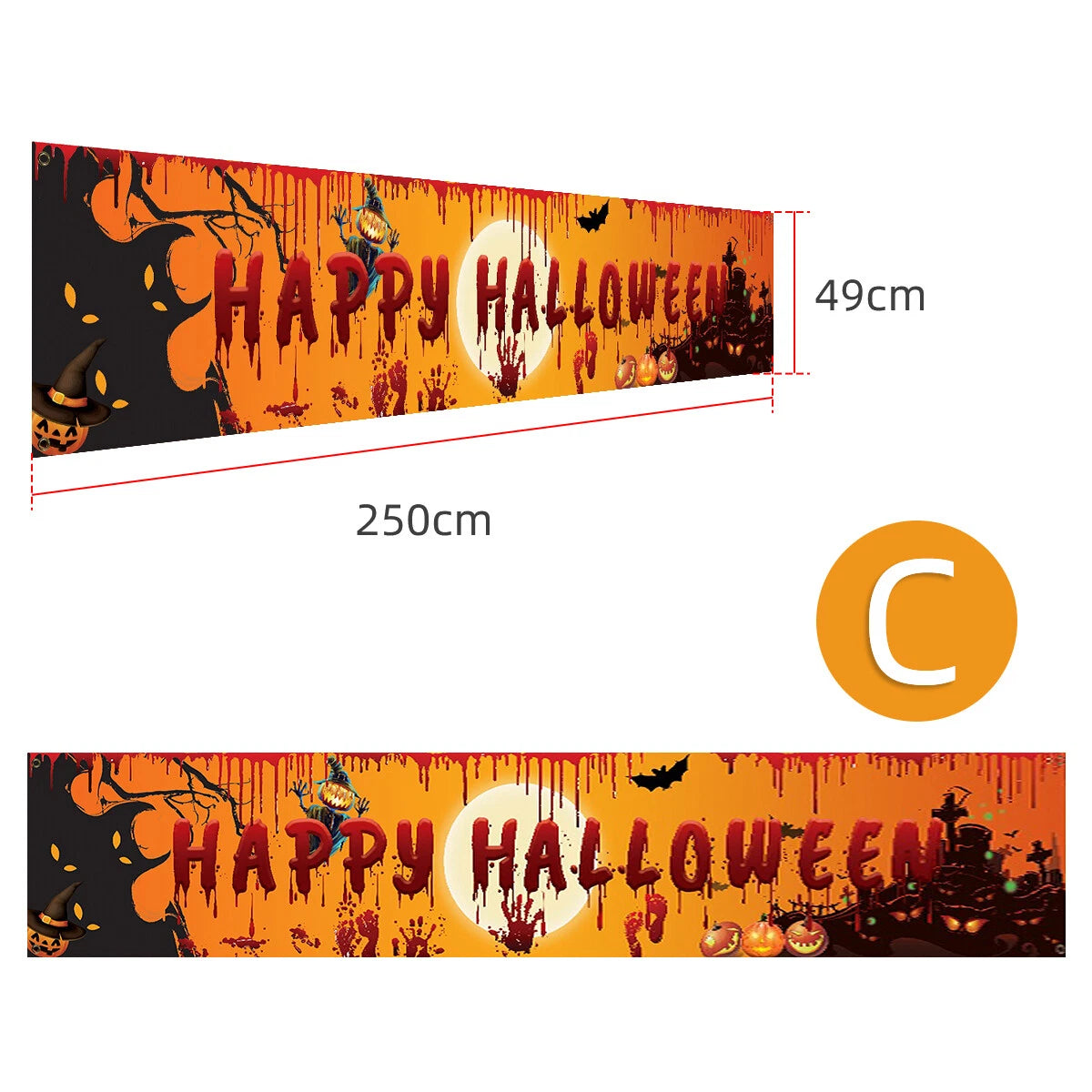 Happy Halloween Hanging Banner Flag Party Celebrate Foldable Home Outdoor Decor