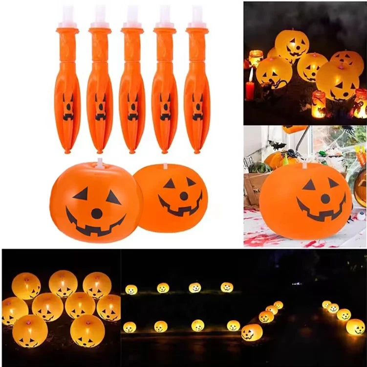 5PCS Halloween Decoration Inflatable Pumpkin with LED Lights Party Light Garden
