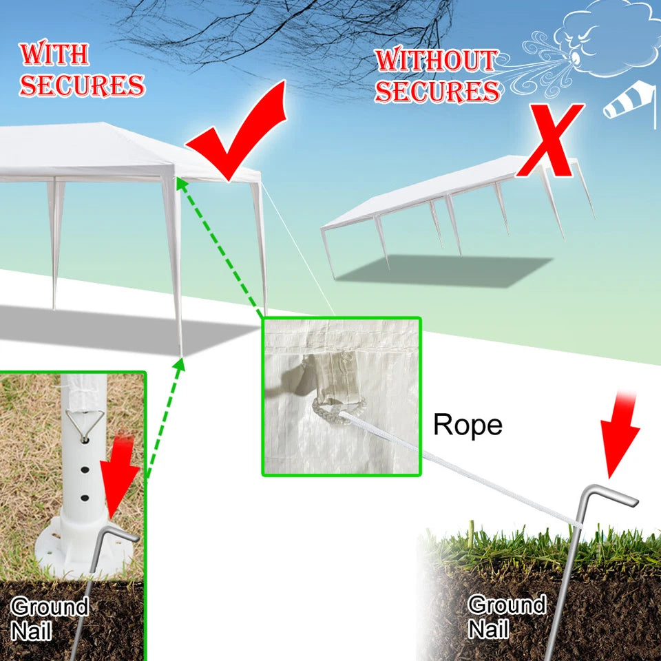 3x9m Outdoor Garden Gazebo Wedding Party Tent Canopy Marquee