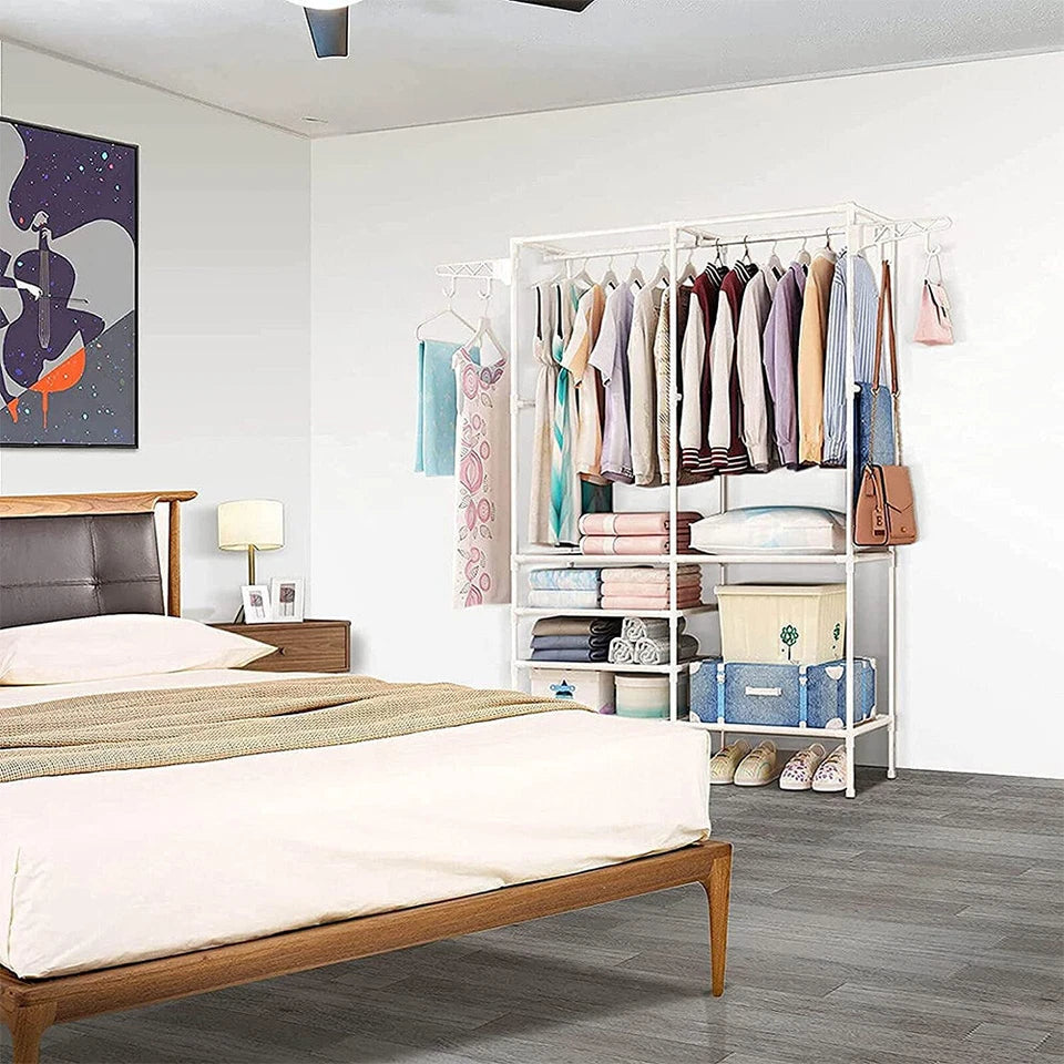 Heavy Duty iron Clothes Rail Stand Rack Storage Garment Shelf Hanging Display
