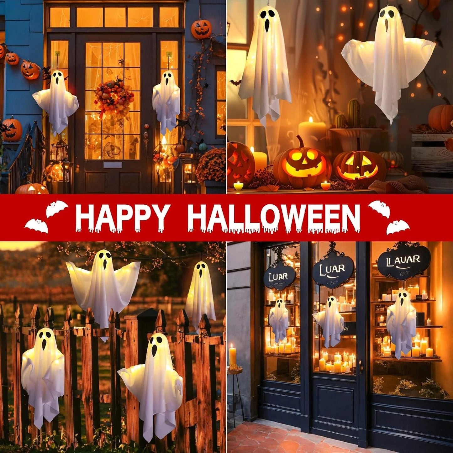 3X Halloween Decoration LED Light Ghost Outdoor Garden Party Home Hanging Props