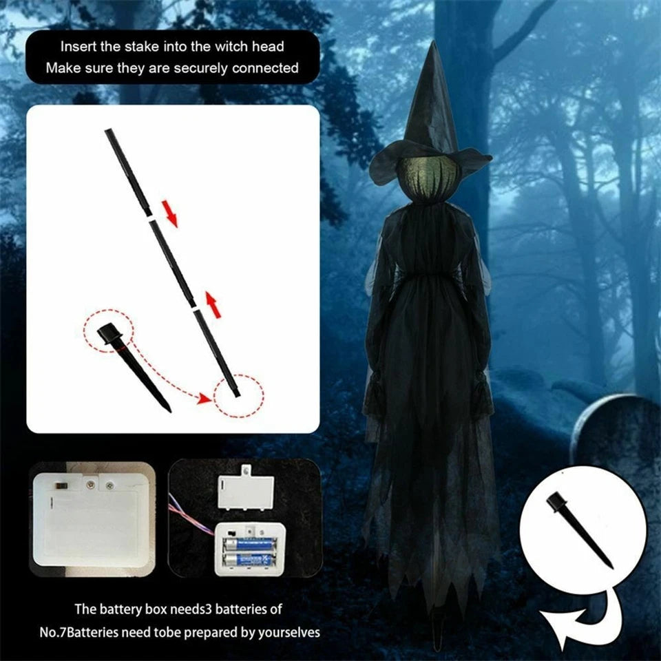 LightUp Witches Screaming Halloween Party Outdoor Decor