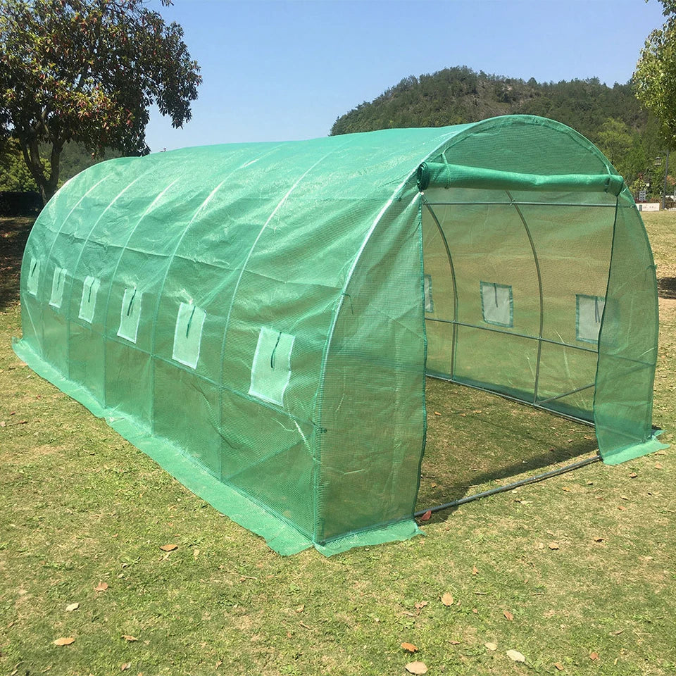 Walk-in Greenhouse Galvanised Frame Polly Tunnel Patio Garden Outdoor Polytunnel