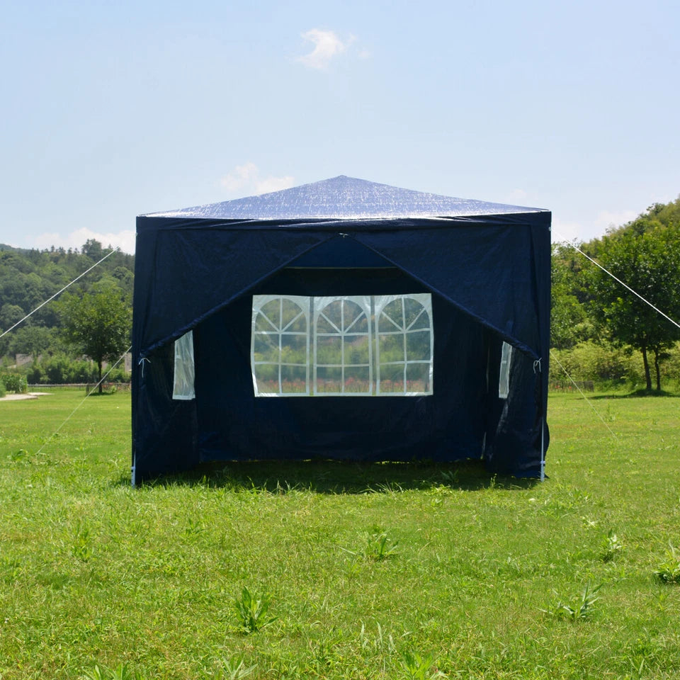 3x3m Waterproof Garden Outdoor PE Gazebo Marquee Canopy Party Tent