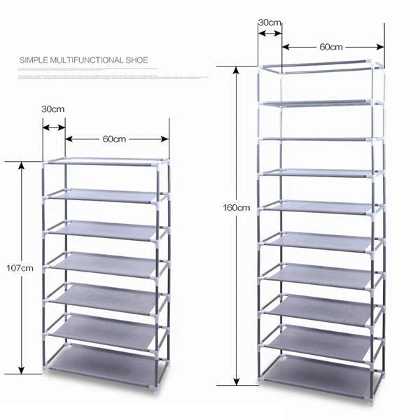 10 Tier Cabinet Storage Organiser Shoe Rack Stand Holds 27 Pairs Dustproof
