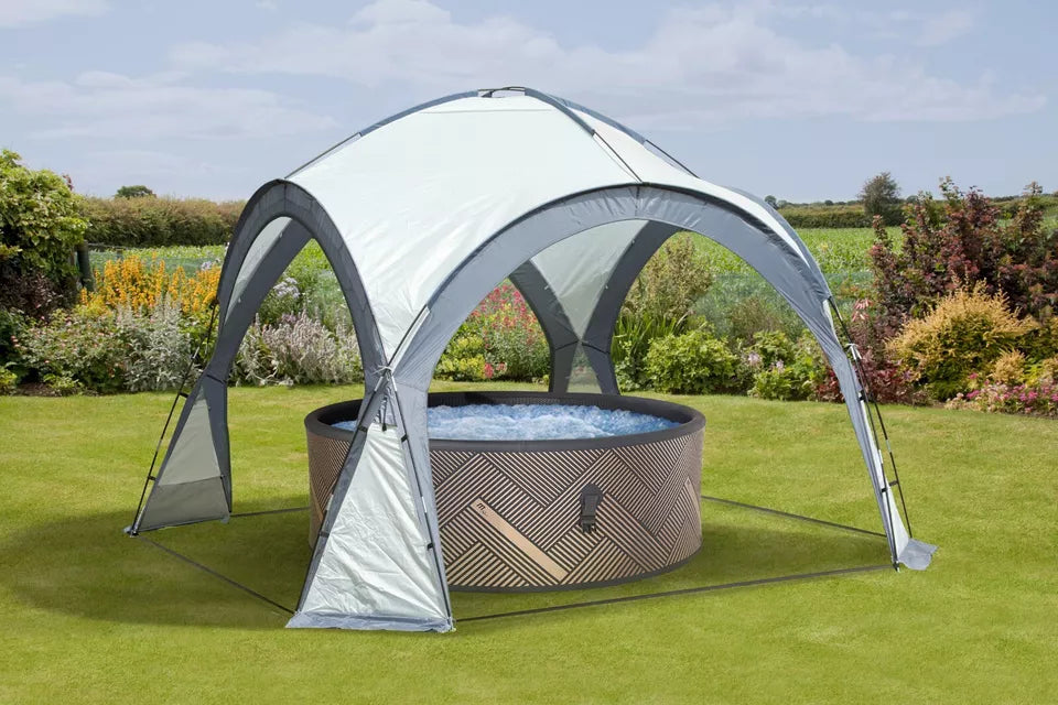 3.5x3.5m Garden Gazebo Dome Shelter Party Tent 4 Mesh Walls 2 Sun Shade Walls