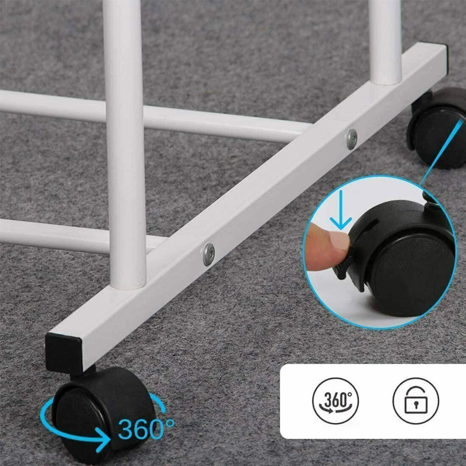 Industrial Pipe Garment Rack Coat Stand Rolling Clothe Rails