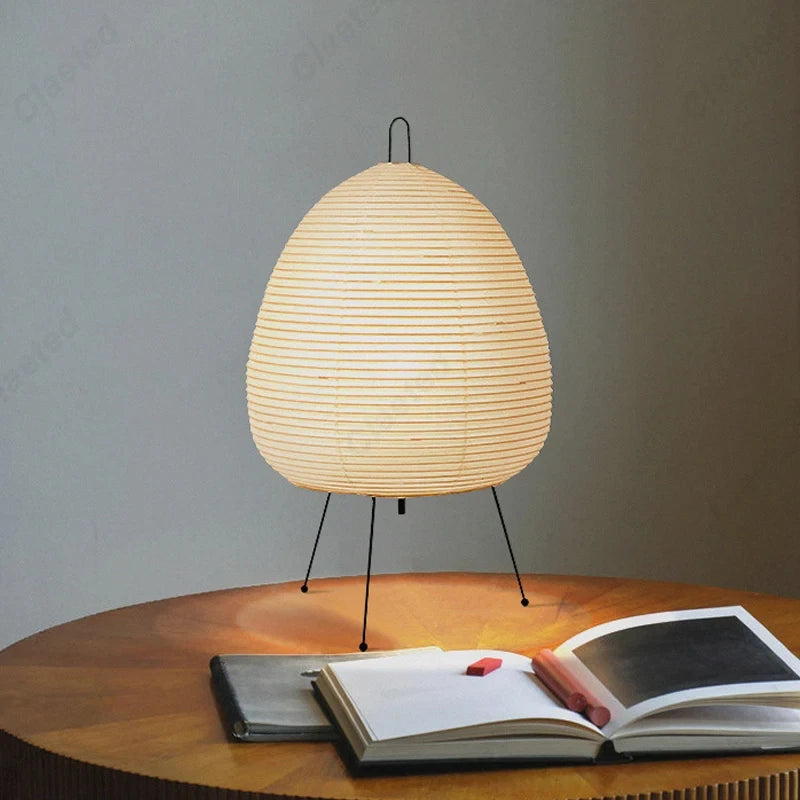 Japanese Design Paper Table Lamp Tripod Rice Paper Table UK Plug