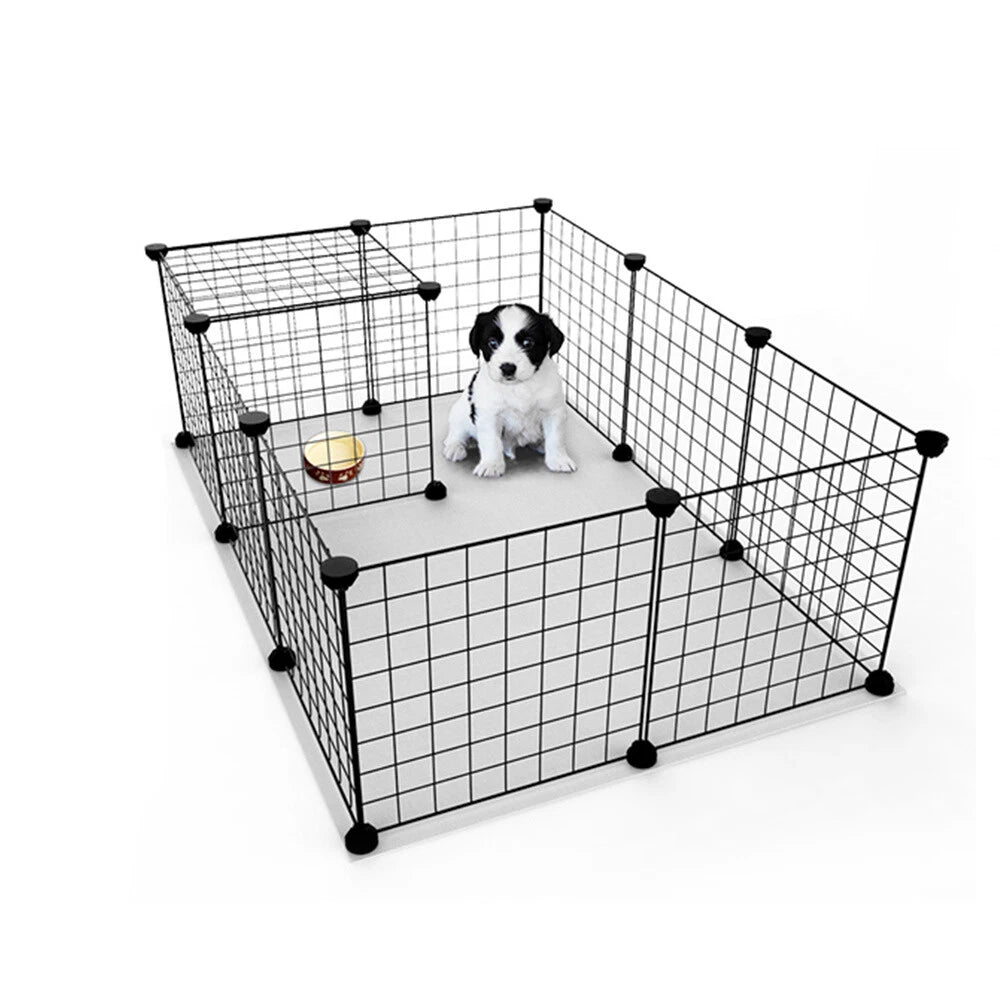 12 Panel Pet Playpen Metal Puppy Dog Small Animals Cage Run Fence Indoor Outdoor