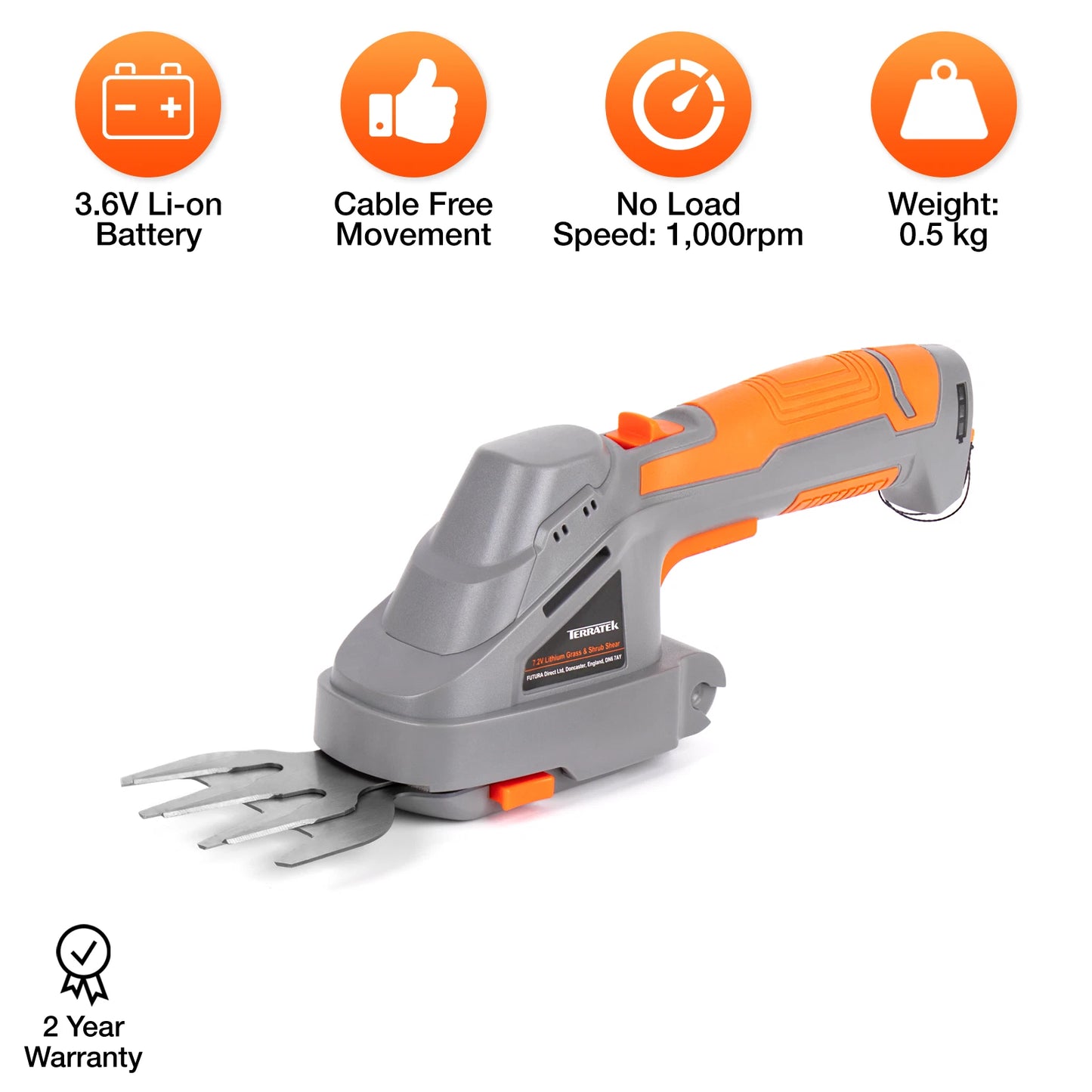 Electric Hedge Trimmer Cordless 2 in 1 7.2V Handheld Multi Tool Bush Cutter