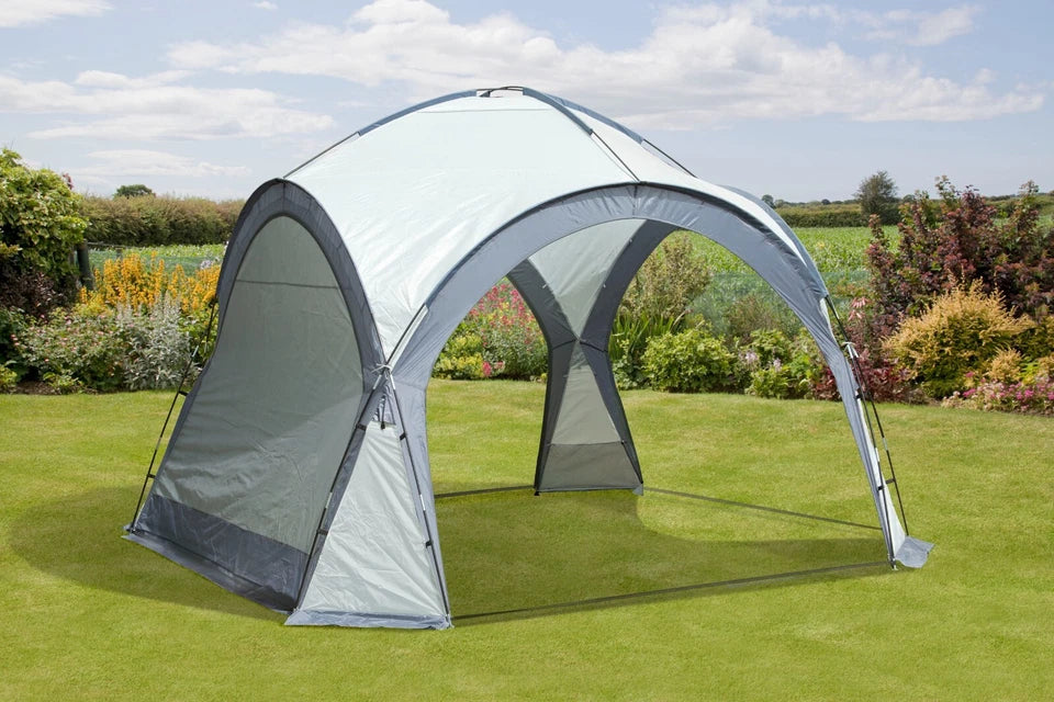 3.5x3.5m Garden Gazebo Dome Shelter Party Tent 4 Mesh Walls 2 Sun Shade Walls