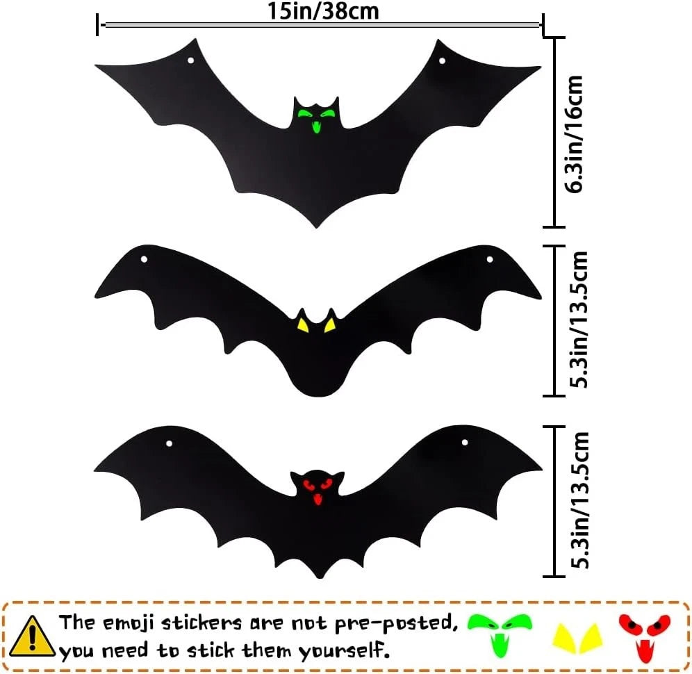 12PCS Halloween Hanging Bats, Halloween Flying Bat Hanging Decorations