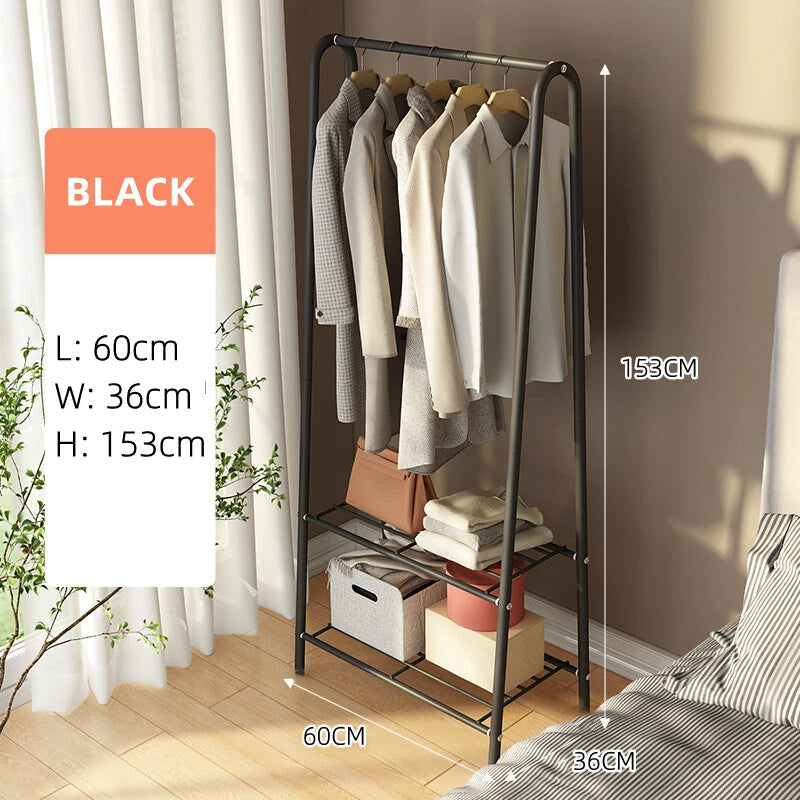 Metal Clothes Rail Hanging Rack Garment Display Stand Storage Shelf