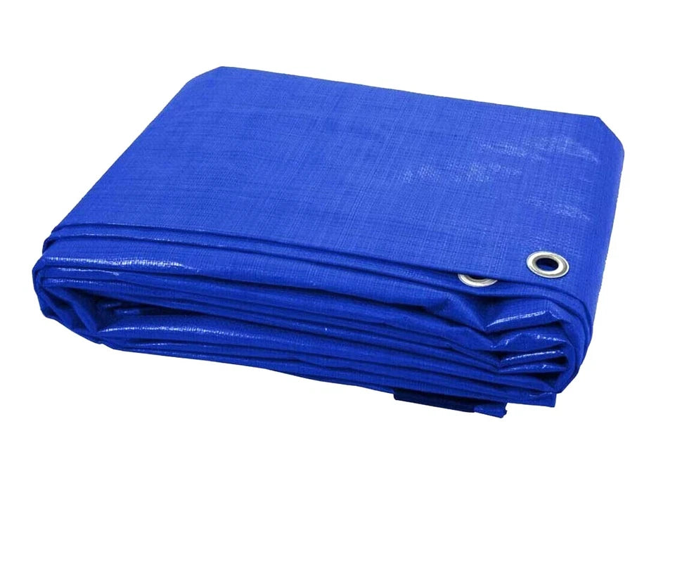 Heavy Duty Blue Tarpaulin Regular Waterproof Cover Tarp Ground Sheet All Sizes