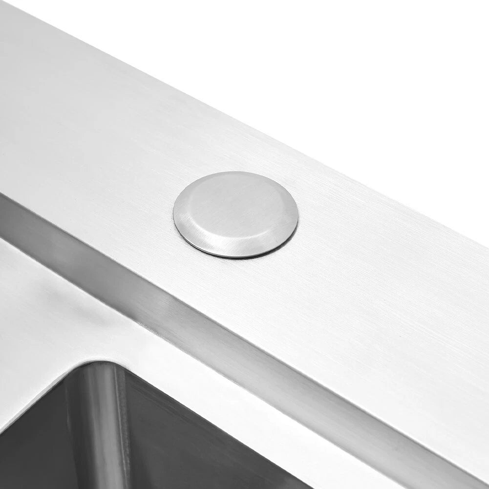1.0 Bowl Stainless Steel Inset Kitchen Sink With Left Hand Drainer Free Waste