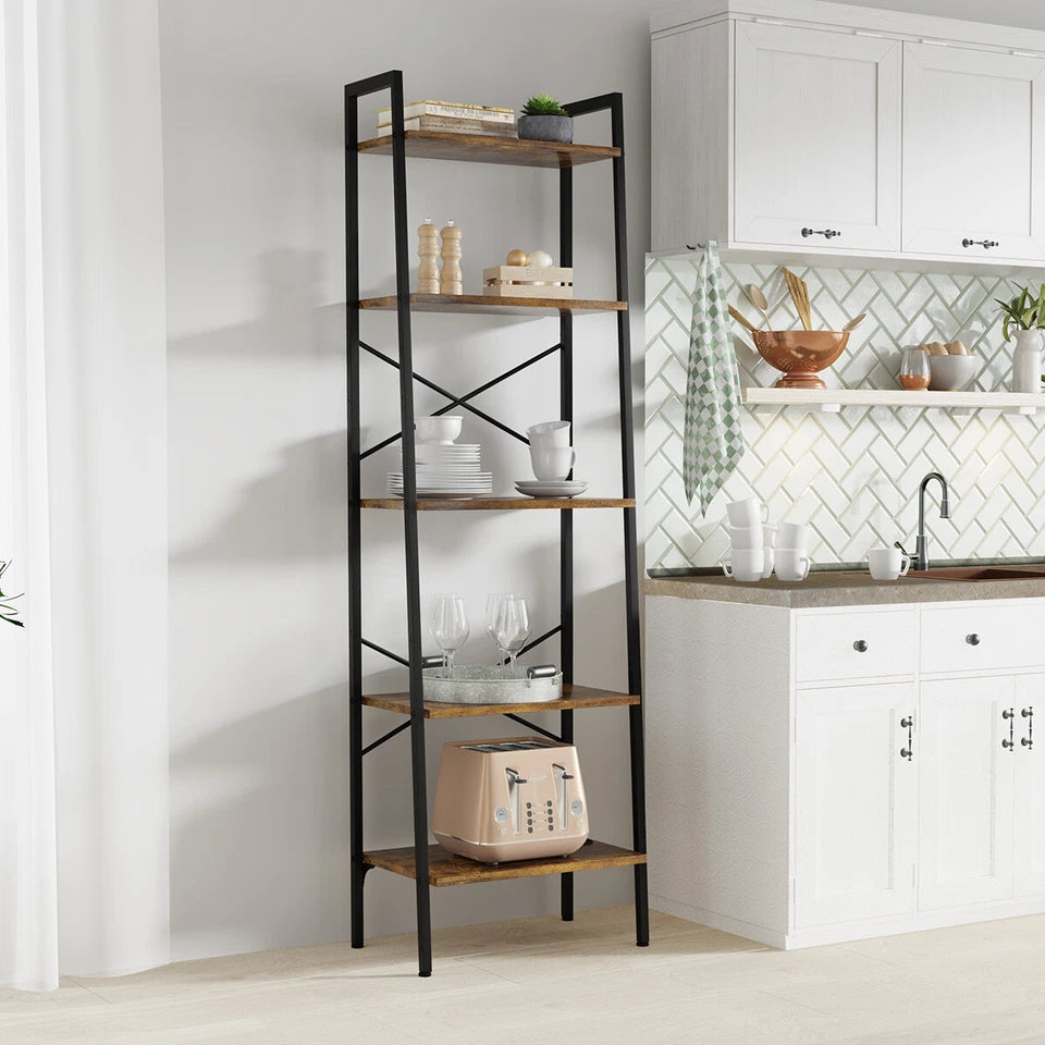 Ladder Shelf Bookcase Tier Display Storage Shelving Unit Stand Wall Rack