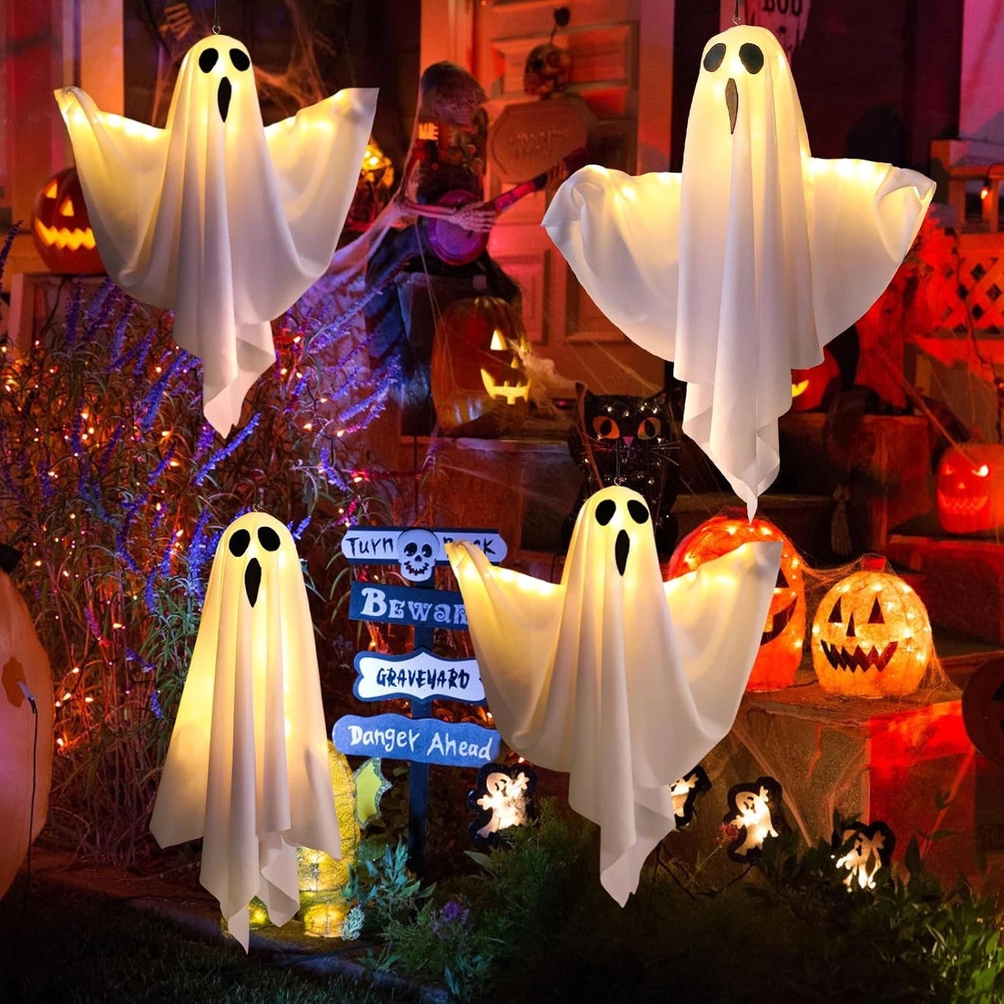 3X Halloween Decoration LED Light Ghost Outdoor Garden Party Home Hanging Props