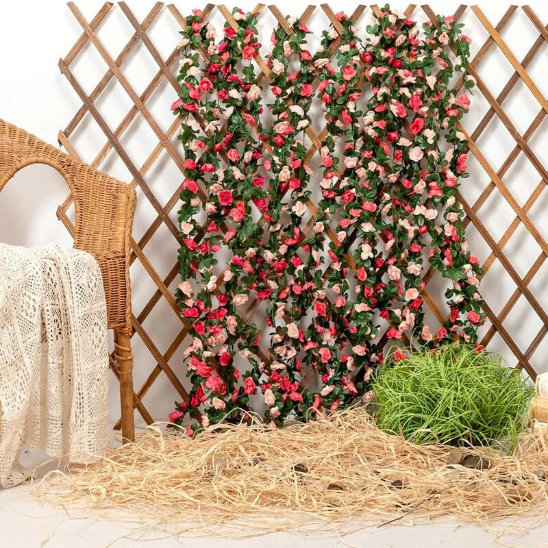 6pcs pink 48 FT Flower Garland Fake Rose Vine Artificial Flowers Hanging decor