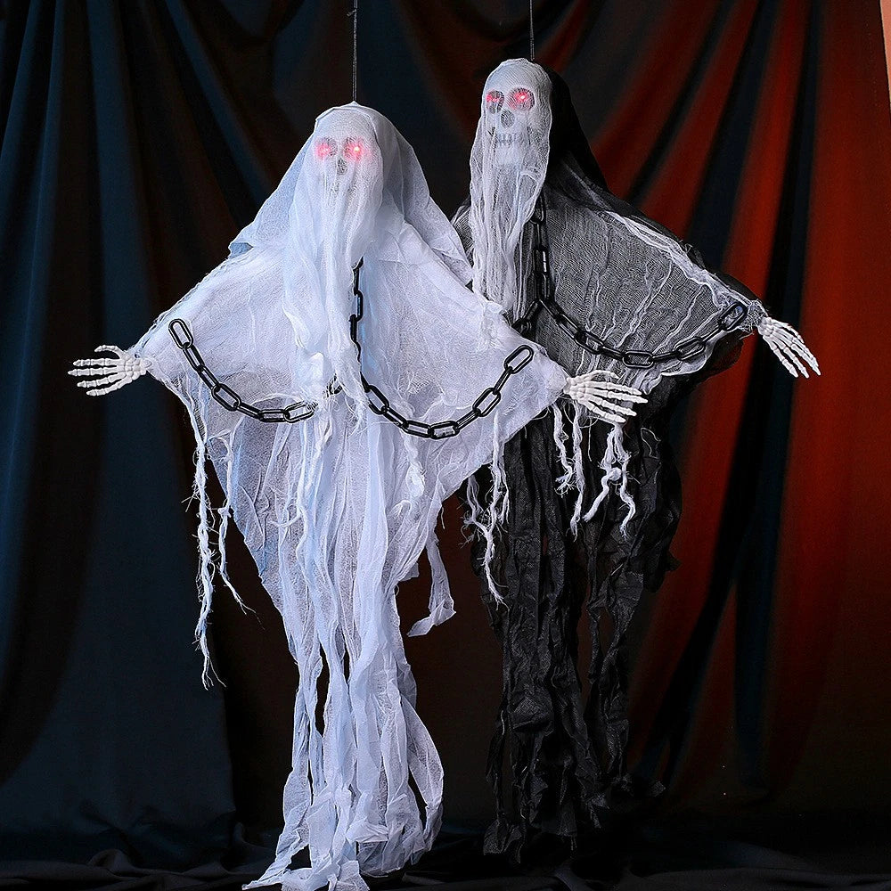 Faceless Ghost Light Up Animatronic Ghost - Halloween Decoration Prop (2 Pack)