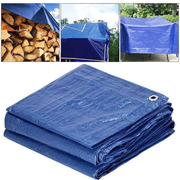Heavy Duty Blue Tarpaulin Regular Waterproof Cover Tarp Ground Sheet All Sizes