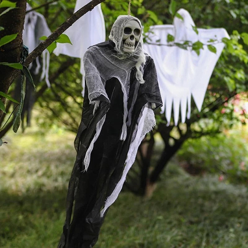 2PCS 80Cm Halloween Hanging Ghost Skeleton Decorations Prop Spooky Horror Scary