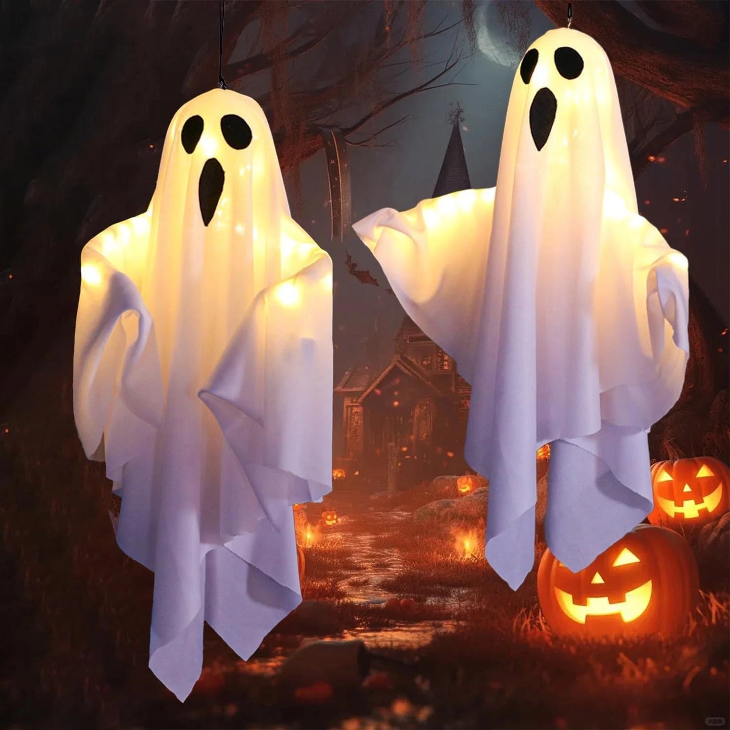 3X Halloween Decoration LED Light Ghost Outdoor Garden Party Home Hanging Props