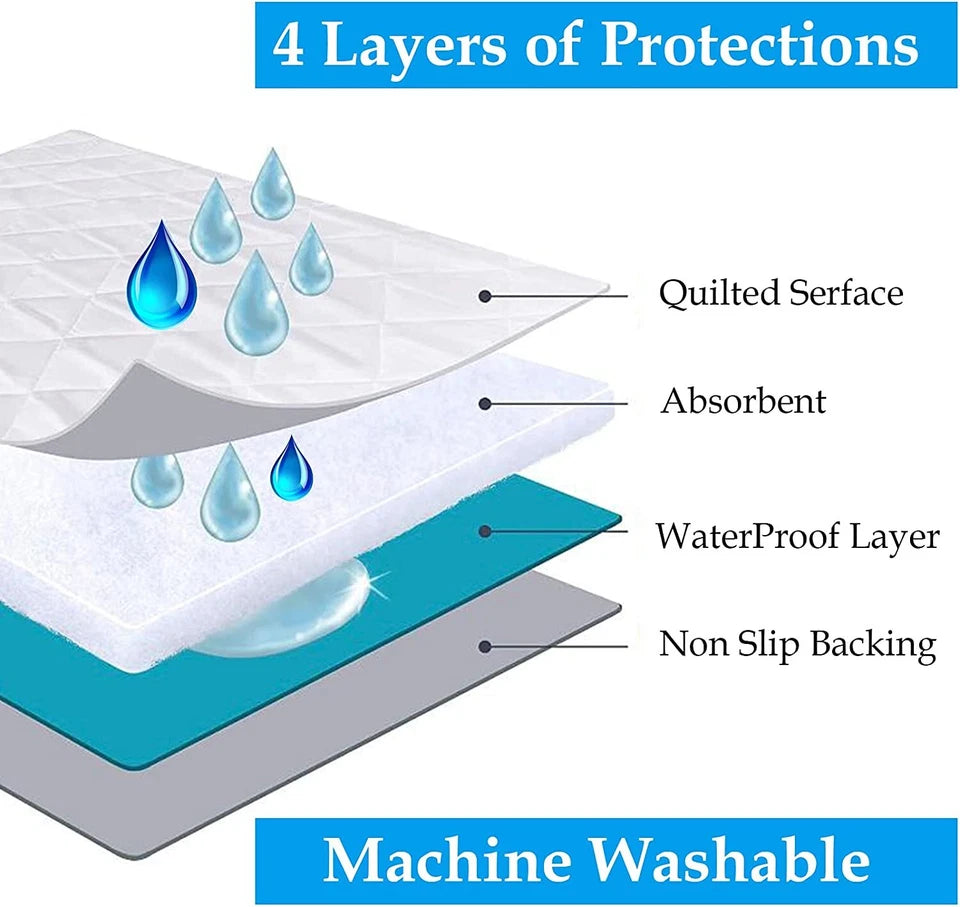 Extra Deep Quilted Water proof Mattress Protector Fitted Bed Cover