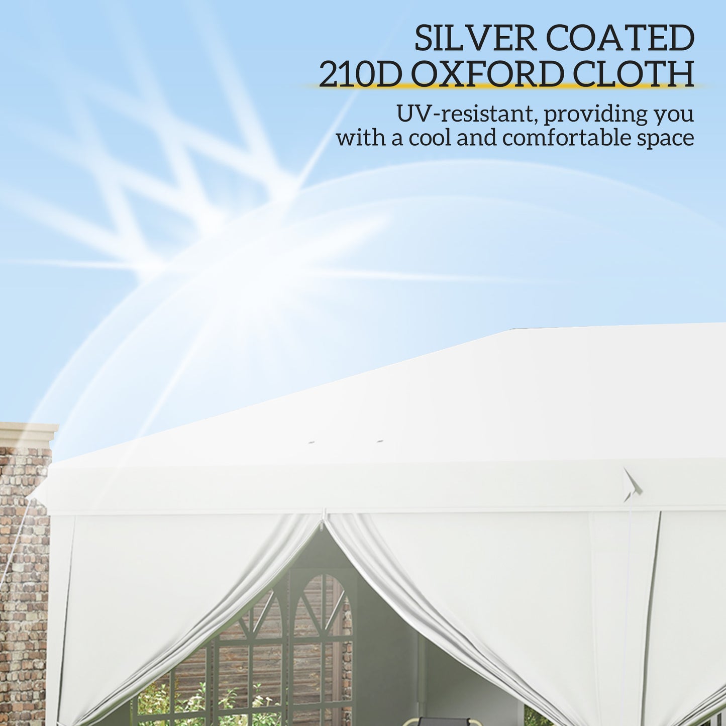 3x6m Popup Garden Heavy Duty Gazebo Marquee Party Tent Canopy with 6 Side Walls