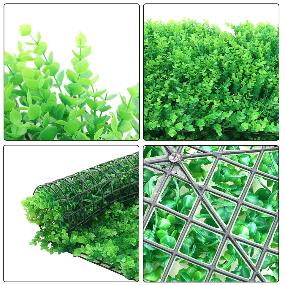 6X Artificial Plant Fence Greenery Wall Hedge Grass Mat Foliage Screen Panels UK