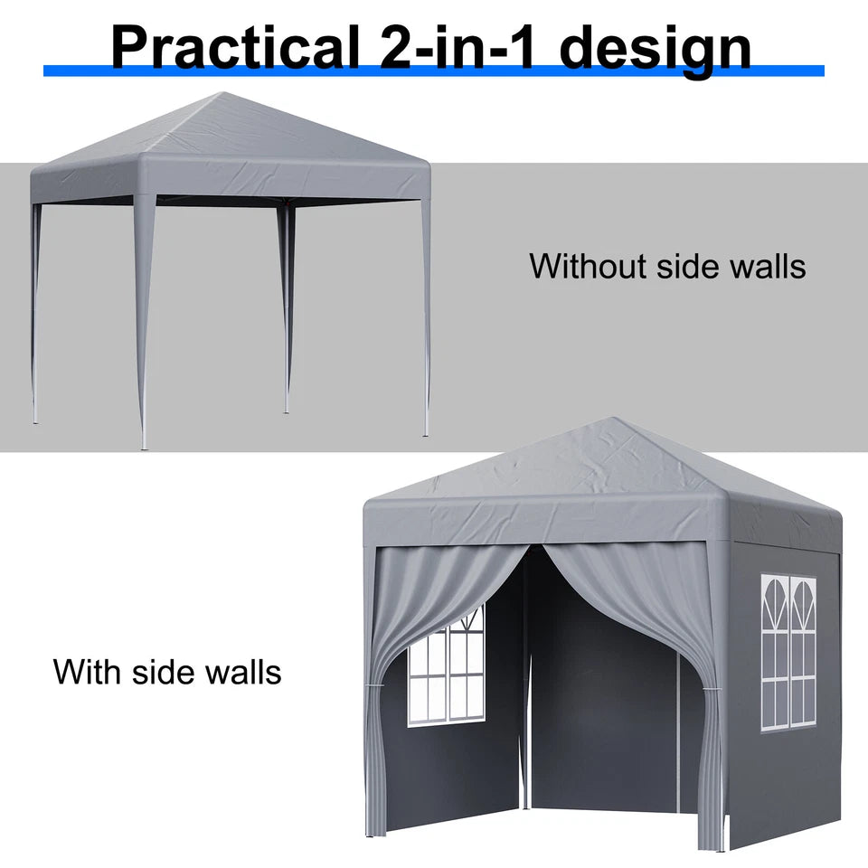 2X2M Pop-up Gazebo with 4 Sides Outdoor Garden Canopy Party Tent