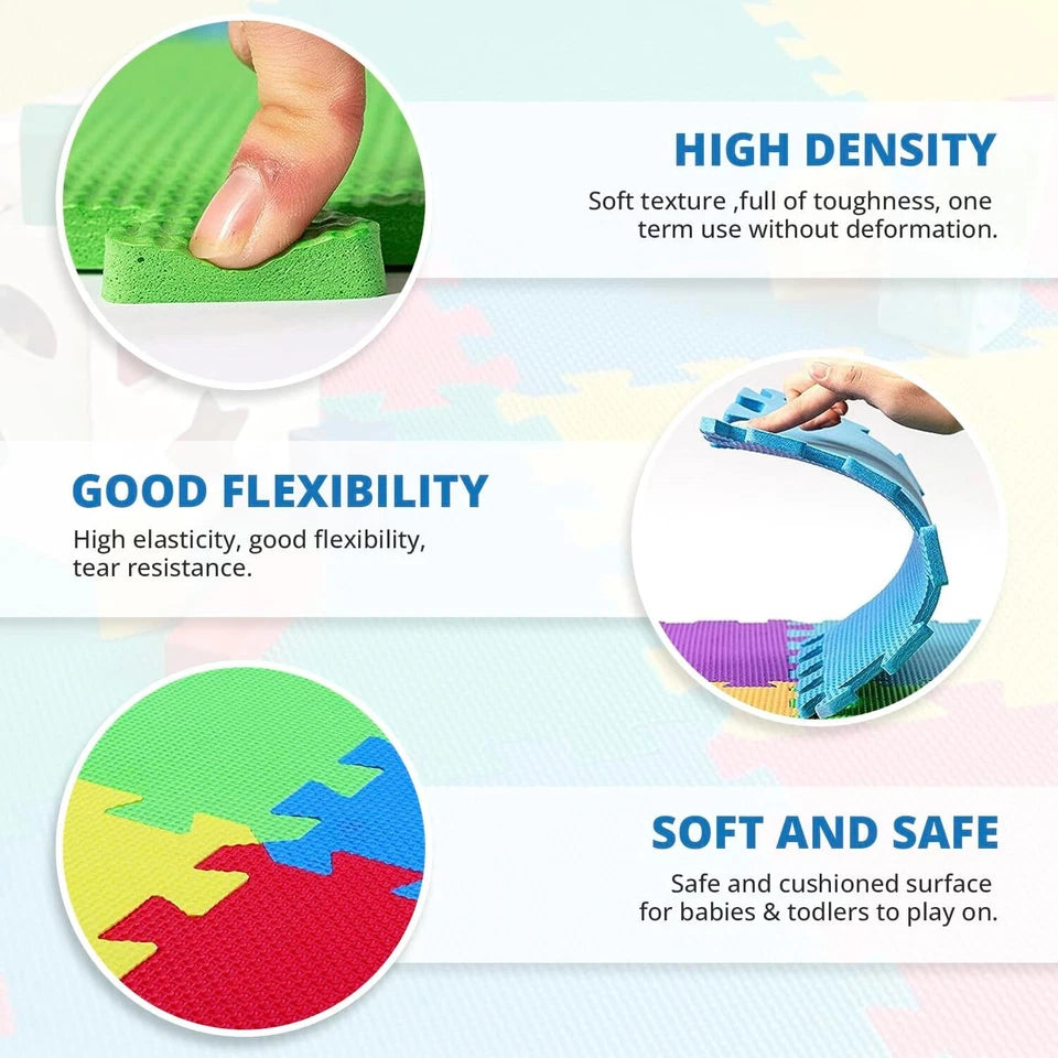 Large Eva Foam Mat Soft Floor Tiles Interlocking Play Kids Baby Mats Gym 30x30cm