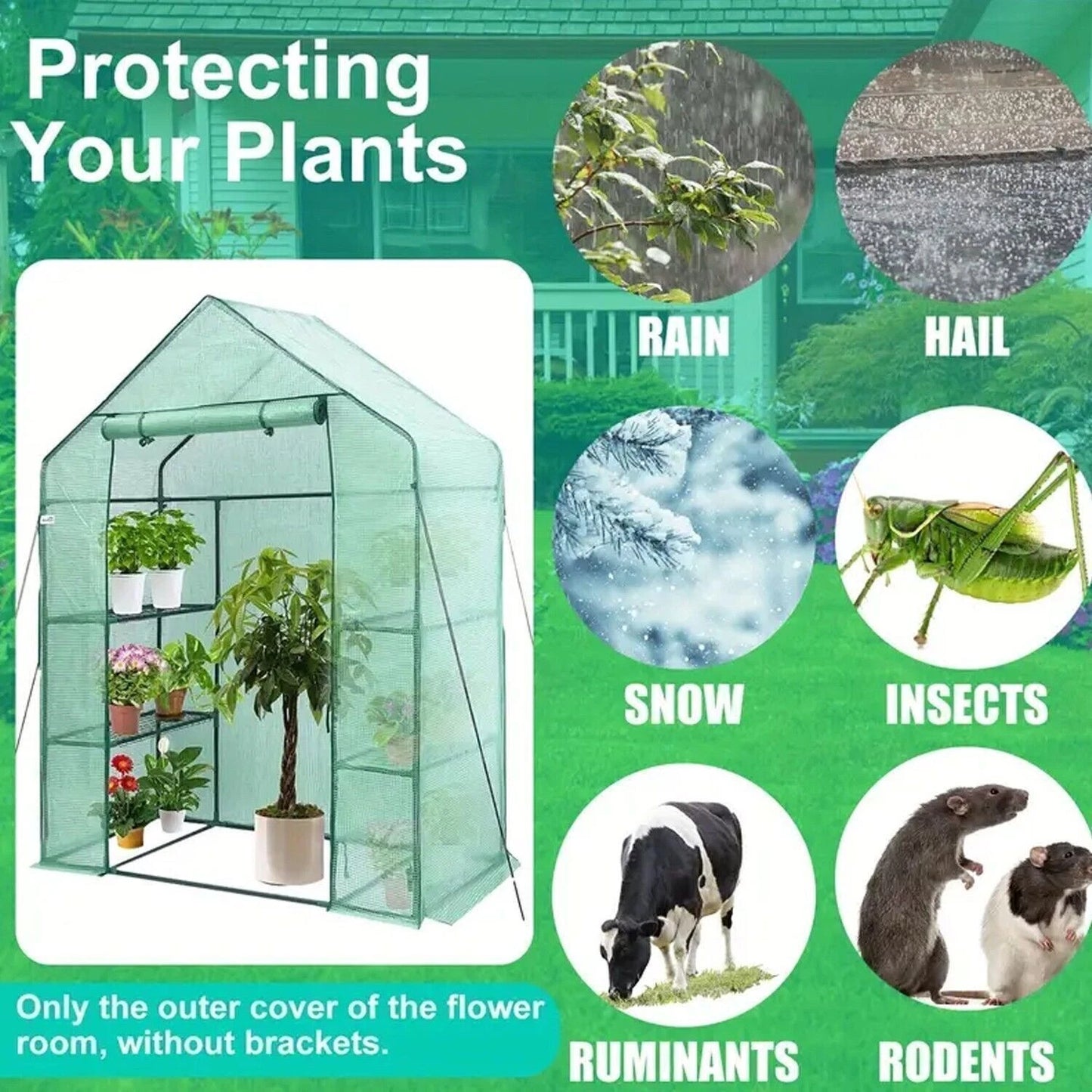Replacement Spare PE Cover for Walk In Greenhouse Green House Garden